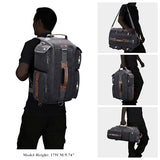 WITZMAN Travel Backpack for Men Canvas Convertible Bag Fits 17 Inch Laptop