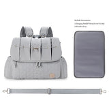Lmbabter Diaper Bag Backpack Convertible Messenger Bag Travel Backpack Maternity Bags Stylish Baby Bag with Changing Pad for Mom (Gray)