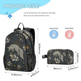 Jucciaco Magical Fox Stars Moons Boho Backpack with Lunch Bag, School Backpack for Teens Boys Girls Kids Travel Backpacks Set