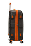 Rockland Melbourne Hardside Expandable Spinner Wheel Luggage, Charcoal, Checked-Large 28-Inch