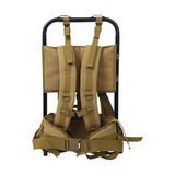 Deroanke Backpack Frame, 132lbs Capacity Aluminum Alloy Hiking/Hunting Pack Frame, External Frame Hiking Backpacks for Mountaineering, Camping (Khaki, 14.57 x 9.84 x 27.56 inch)