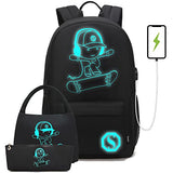 Pawsky School Backpack for Boys Kids Backpack Kindergarten Elementary Middle School College Book Bags with Lunch Box and Pencil Case, Waterproof Travel Back Pack Laptop Backpack (Black)