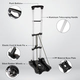 2 Wheels Foldable Luggage Cart with Retractable Handle and Elastic Rope