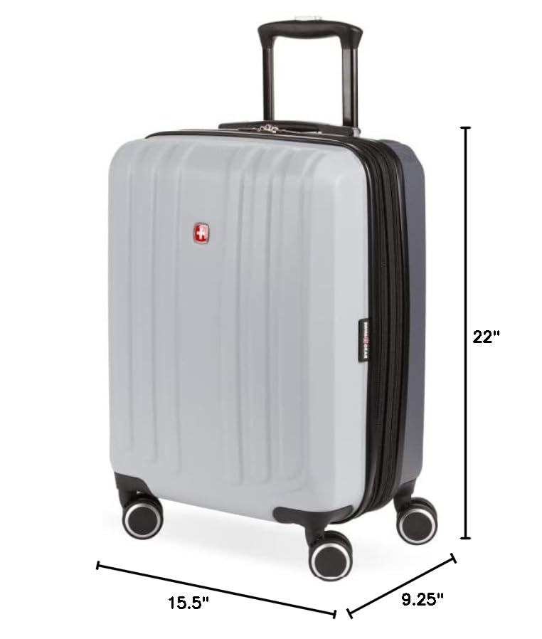 SwissGear Duet Expandable Luggage, Hard Shell Carry-On Luggage with Spinner Wheels
