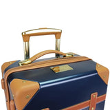 World Traveler Gatsby Vintage Style 2-Piece Hardside Carry-On Retro Train Case Spinner Luggage Set - Navy