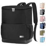 Wolka Insulated Cooler Backpack Small- Leak Proof Backpack Cooler 30 Cans, Waterproof Lightweight Cooler Bag for 12h Hot/Cold Retention - Portable Soft Cooler for Travel, Camping, Beach -Black