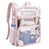 mommore Clear Backpack for School 17" Heavy Duty Transparent Bookbag
