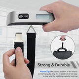 Luggage Scale Dr.meter Travel Essentials Luggage Weight Scale Backlight LCD Display 110lb/50kg Electronic Balance Digital Postal Travel Accessories with Rubber Paint Handle Temperature Sensor Silver