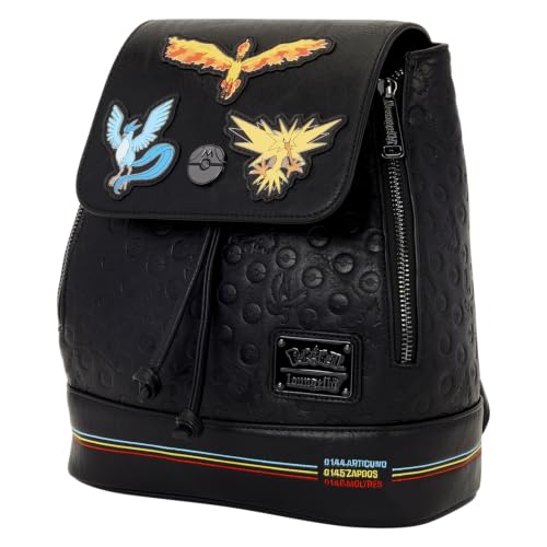 Loungefly Pokémon: Legendary Birds - Articuno, Moltres, and Zapdos - Embroidered Characters Mini Backpack - Collectible Bags