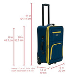 Rockland Fashion Softside Upright Luggage Set, Navy, 2-Piece (14/19)