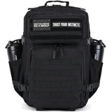 WOLFpak 45L Tactical Gym Backpack (Alpha Black) Durable 1000D Waterproof Oxford Material with MOLLE Webbing, Laptop Pocket & Dual Cup Holders, Durable Fitness/Travel/Military Daypack