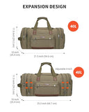 WITZMAN Canvas Duffle Bag for Men Expandable Convertible Travel Gym Duffel