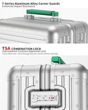 Varyleap All Aluminum Carry On Luggage 22x14x9 Airline Approved, Zipperless Aluminum Suitcase, Hard Shell Carry On Luggage with TSA Lock, Spare Wheels. (Silver, 20inch)
