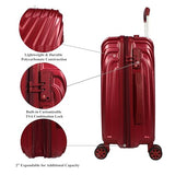 World Traveler Skyline Hardside 24-Inch Spinner Luggage - Burgundy