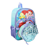 Bioworld Kids The Little Mermaid 16 5-Piece Backpack and Lunchbox Set
