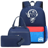 Bluboon School Backpack for Boys Teens Bookbag Travel Daypack Kids Girls Lunch Bag Pencil Case (Navy and Blue)