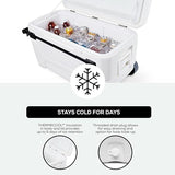Igloo MaxCold Glide Coolers 110 QT, Insulated Portable Rolling Cooler with Soft Ride Wheels, 168 Can Capacity, Leak-Proof, 5-day Ice Retention