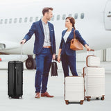 Kono 28 Inch Luggage Expandable Suitcase with Spinner Wheels TSA Lock Lightweight PC+ABS Hardside Large Checked Luggage Durable Rolling Suitcase Cream White