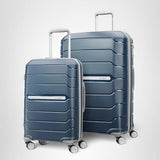 Samsonite Freeform 2-Piece Luggage Set - Carry-On & Large Checked Luggage with Dual Spinner Wheels - Durable Polypropylene Hardshell - TSA Lock, Airline-Approved - Expandable Hard Shell - Navy