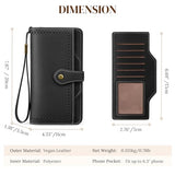 S-ZONE Wallets for Women Leather RFID Blocking Small Phone Wristlet Purse with Card Slots Womens Wallet Card Holder