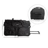 Dejuno 28-inch Rolling Duffle Bag - Black