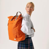 ORI LONDON Travel Backpack - Large Water-Resistant Nylon Rolltop Laptop Backpack for Men & Women - The Finchley - Burnt Blue