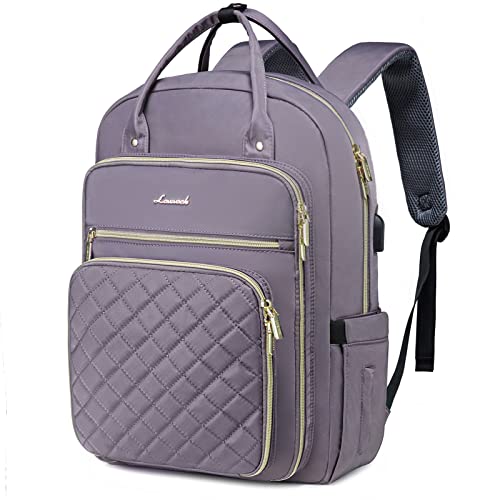 LOVEVOOK Laptop Backpack for Women, Water Resistant Travel Work Backpacks Purse Stylish College Bookbag Business Teacher Nurse Computer Bag with USB Charging Port, Fits 15.6" Laptop