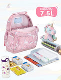 VASCHY Corduroy Kids Backpack for Boys Girls 3-6 Yrs, Toddler Backpack for Preschool Kindergarten, Cute Schoolbag for Daycare - Pink Unicorn