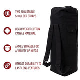 Rothco Canvas Double Strap Duffle Bag: 89.6L Capacity for Durability and Convenience – Black