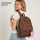 Cute Coquette Bow Multi-Pocket Backpack for Girls Laptop
