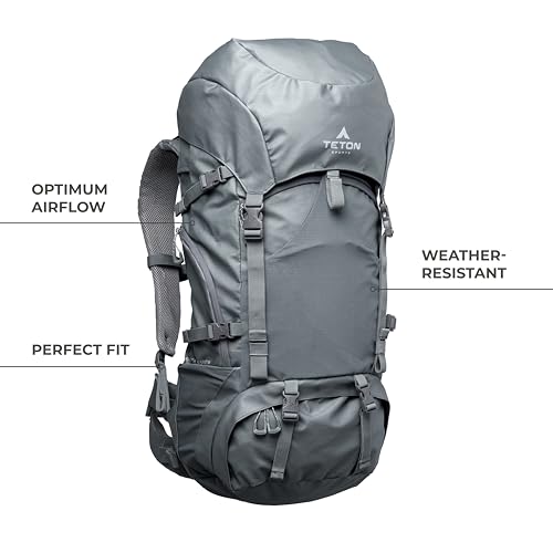 Teton 65L Signal backpack, durable and ready for hiking, camping or backpacking. Perfect lightweight travel bag with more room than you think, Onyx