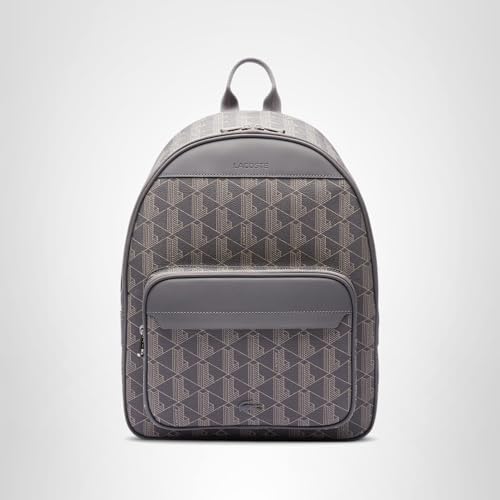 Lacoste Mens The Blend Monogram Backpack, Monogram Brown, One Size