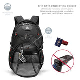 Swissdigital Design Laptop Backpack, Travel Backpack with USB Charging Port Fits 15.6 inches Computer, 31L College School Bookbag for Men, Black | SD803-01