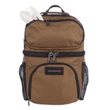 WOLVERINE 18 Can Cooler Backpack | Durable Nailhead Nylon, Dual Compartment Cooler & Dry Storage, Padded Mesh Back Panel, & Exterior Water Bottle Pockets