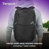 Targus 15-16” Work+ EcoSmart Backpack – Detachable Tech Organizer, Lockable Zippers, Recycled Materials, 23L Capacity, Water Bottle Pocket, Anti-Theft Design - TBB657GL