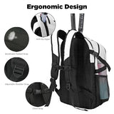 WOLT Tennis Bag - Large Tennis Racket Backpack for Men & Women - Ventilated Shoe Compartment - Holds 2 Rackets