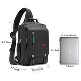 NICGID Sling Bags Chest Shoulder Backpacks, Laptop Backpack Crossbody Messenger Bag Travel Outdoor Men Women (Black, 14.1 inch)