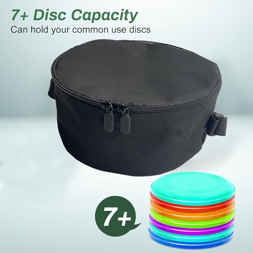 KALASONEER Disc Golf Bag, Portable Waterproof Disc Golf Bag with More than 10 Discs Capacity,Adjustable Strap(Black)