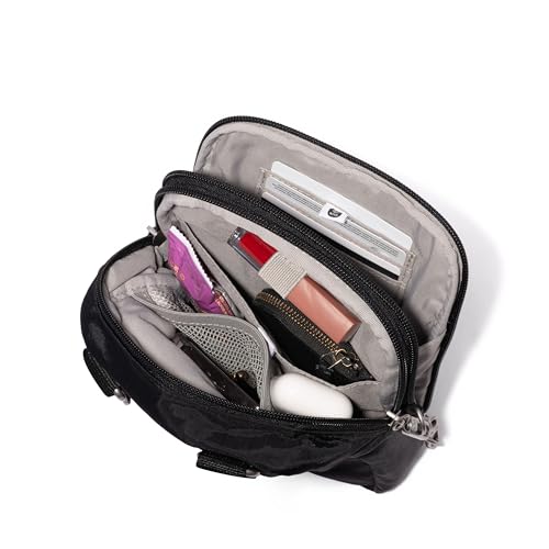 Baggallini Securtex Anti-Theft Mini Everything Crossbody Bag, 6.3"x8.25" RFID, Locking Zippers & Cut-Resistant Strap