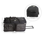 Dejuno 20-inch Carry-on Rolling Duffle Bag - Charcoal