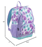 Eastsport Laptop Backpack, Multipurpose Casual Daypack, Triple Compartments Bookbag for College, Hiking, Work, 18 Inches, Purple Flowers