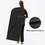 LXLOVESM Dress Bags for Gowns Long, 60'' Garment Bags for Hanging Clothes, Suit Bag Cover for Storage and Travel (Black)