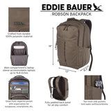 Eddie Bauer Robson Backpack 30L | Everyday Carry | Work | Travel | Commuter | Padded Laptop Sleeve | Stretch Bottle Pockets | Lightweight | Durable - Spruce