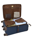 London Fog Brentwood IV 25" Expandable Spinner Softside Suitcase, Midnight Blue