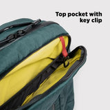 Topo Designs Global Pro Backpack, Waterproof X-Rip Fabric, Metal Hardware, External Access Laptop Sleeve, Pass Through Sleeve, Rugged + Minimalist PFC-Free (Dark Pine)