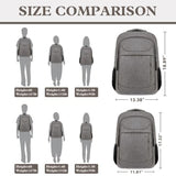 JARWAM 17" Travel Laptop Backpack, Airline Approved Computer Bag, Grey