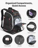 VEVOR Ski Boot Bag, 65L, Snowboard Boots Travel Backpack for Men Women, with Waterproof Exterior & Bottom, Durable 1680D Oxford, Bag for Skis, Snowboard, Helmet, Goggles, Gloves, Accessories (Black)