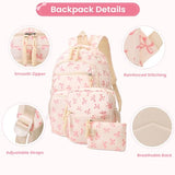 jingyuKJ Coquette Bow Backpack - Cute Kawaii Backpack Set Aesthetic Daypack Coquette Rucksack (A01 Bow Pink)