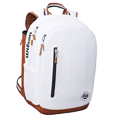 Wilson Unisex-Adult Roland Garros Tour Backpack, White, 2 Rackets | Backpacks4Less
