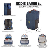 Eddie Bauer 22L Nomad Daypack, Hydration and Laptop Compatible, Dusted Indigo